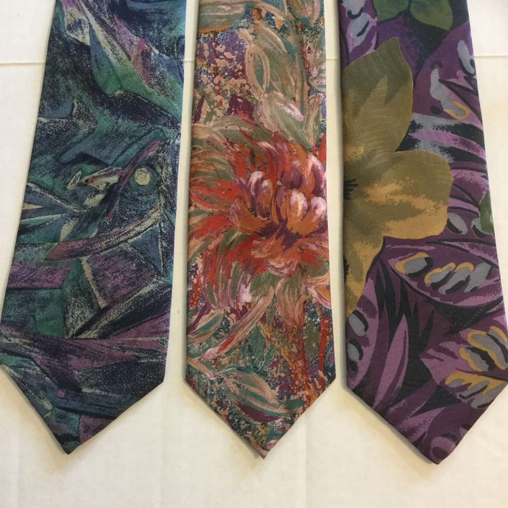 3 Ties Bundled together 100% silk